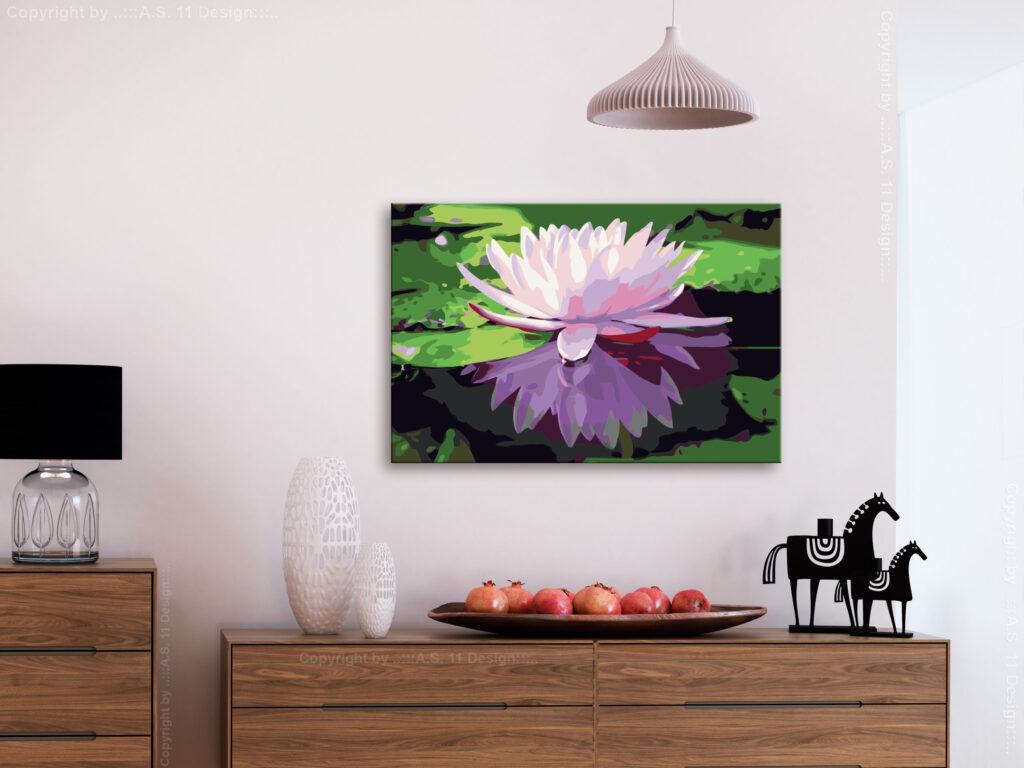 Doe-het-zelf op canvas schilderen - Water Lily - Afbeelding 2
