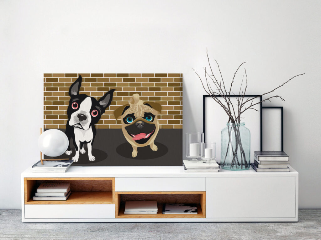 Doe-het-zelf op canvas schilderen - Cute Dogs - Afbeelding 2