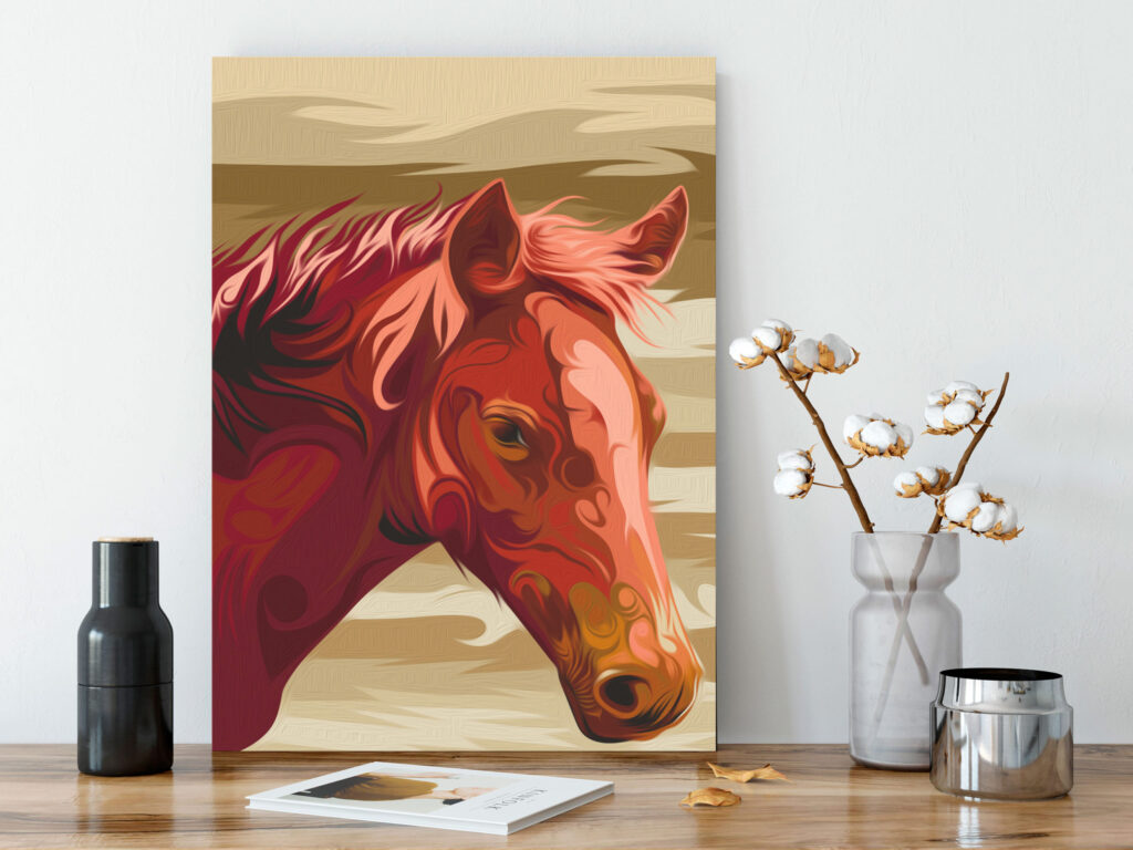 Doe-het-zelf op canvas schilderen - Brown Horse - Afbeelding 2