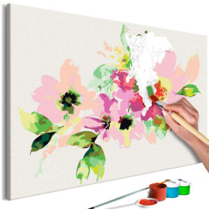 Doe-het-zelf op canvas schilderen - Colourful Flowers