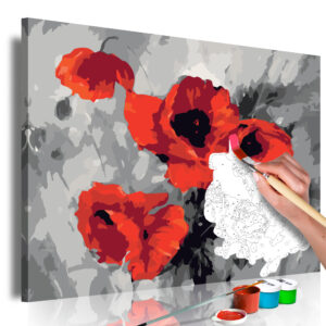 Doe-het-zelf op canvas schilderen - Bouquet of Poppies