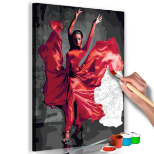 Doe-het-zelf op canvas schilderen - Red Dress