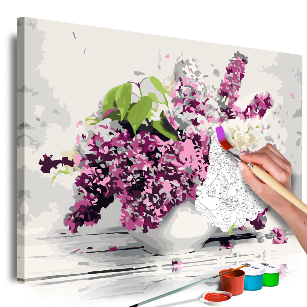 Doe-het-zelf op canvas schilderen - Vase and Flowers