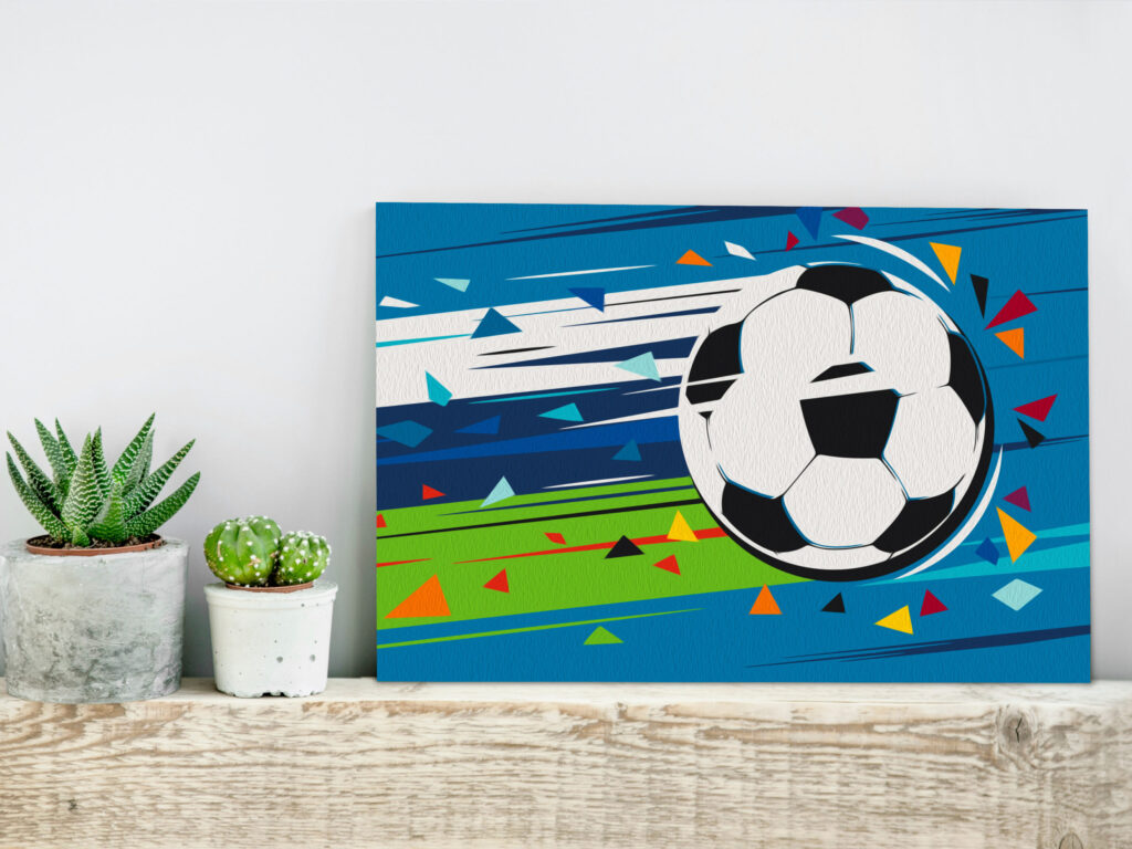 Doe-het-zelf op canvas schilderen - Shoot and Goal! - Afbeelding 2