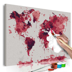 Doe-het-zelf op canvas schilderen - Watercolor Map