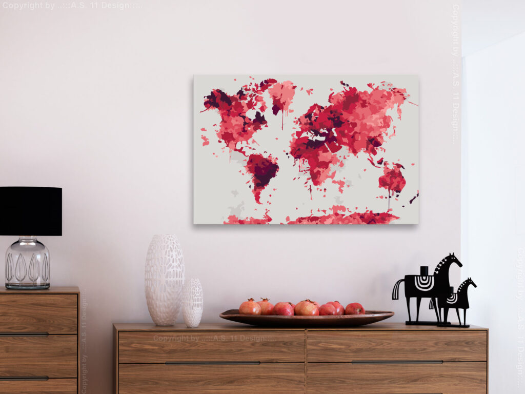 Doe-het-zelf op canvas schilderen - Watercolor Map - Afbeelding 2