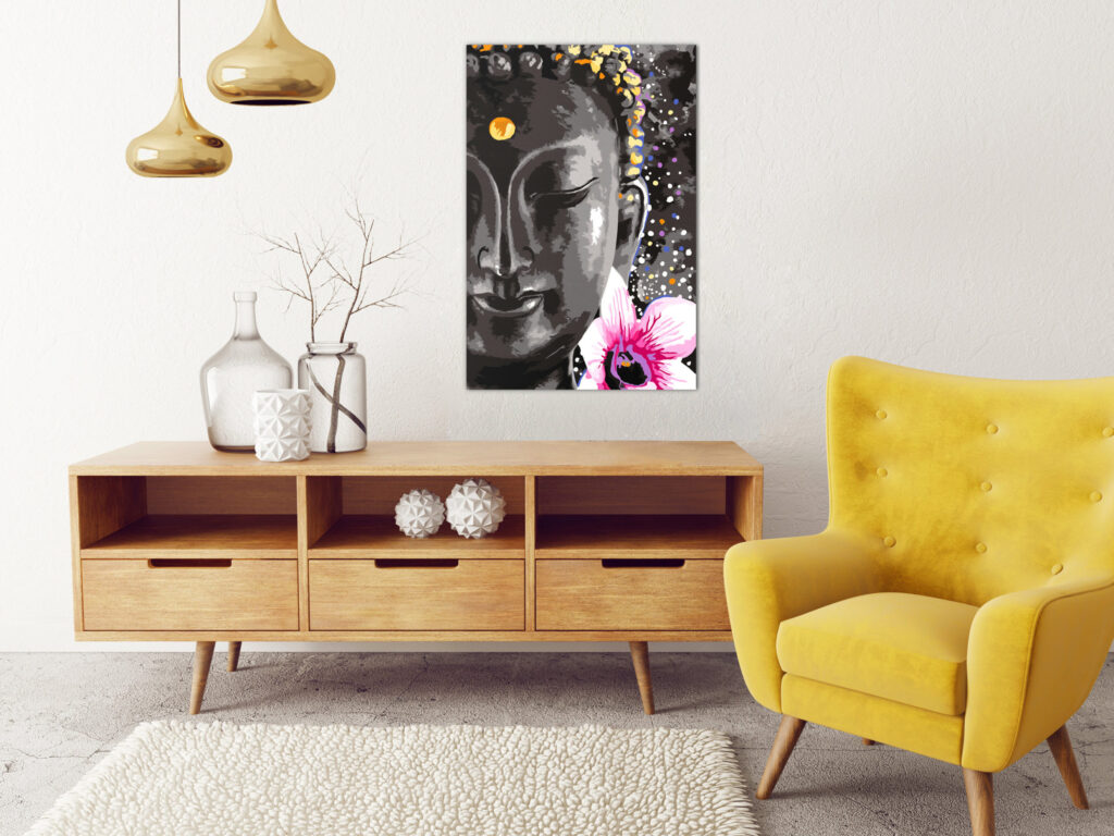 Doe-het-zelf op canvas schilderen - Buddha and Flower - Afbeelding 2