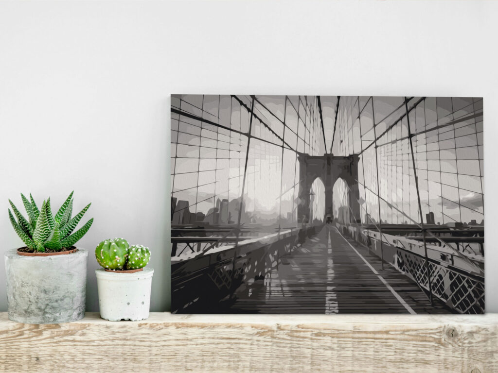 Doe-het-zelf op canvas schilderen - New York Bridge - Afbeelding 2