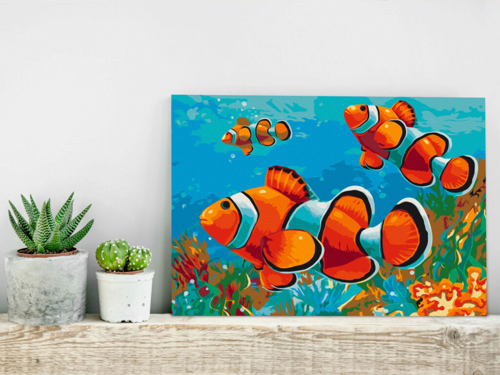 Doe-het-zelf op canvas schilderen - Gold Fishes - Afbeelding 2