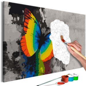 Doe-het-zelf op canvas schilderen - Colourful Butterfly