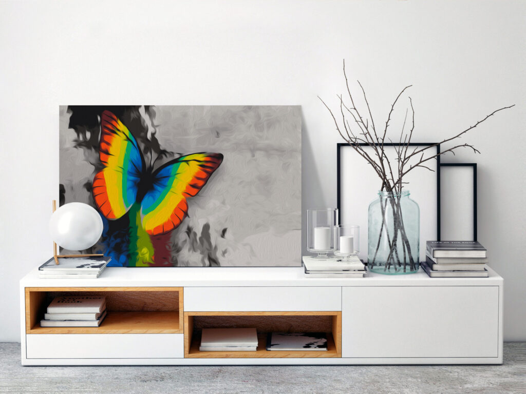 Doe-het-zelf op canvas schilderen - Colourful Butterfly - Afbeelding 2