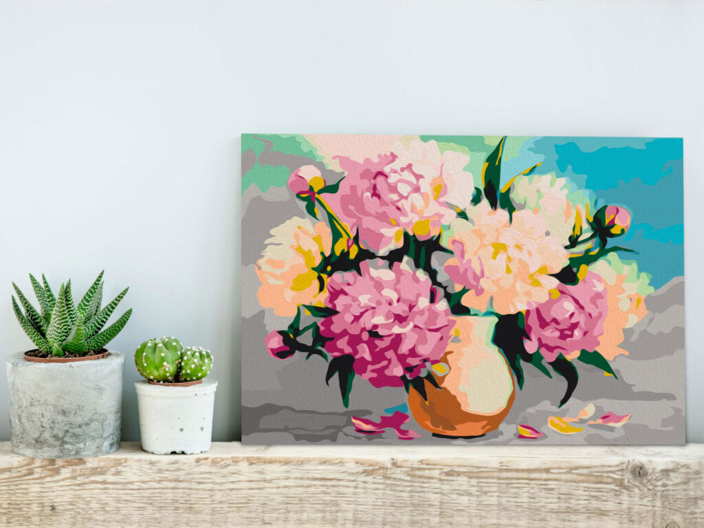 Doe-het-zelf op canvas schilderen - Flowers in Vase - Afbeelding 2