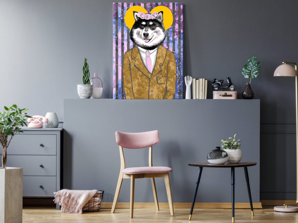 Doe-het-zelf op canvas schilderen - Dog in Suit - Afbeelding 2