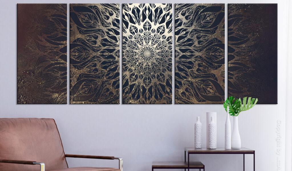 Schilderij - Hypnosis (5 Parts) Brown Narrow - Afbeelding 2