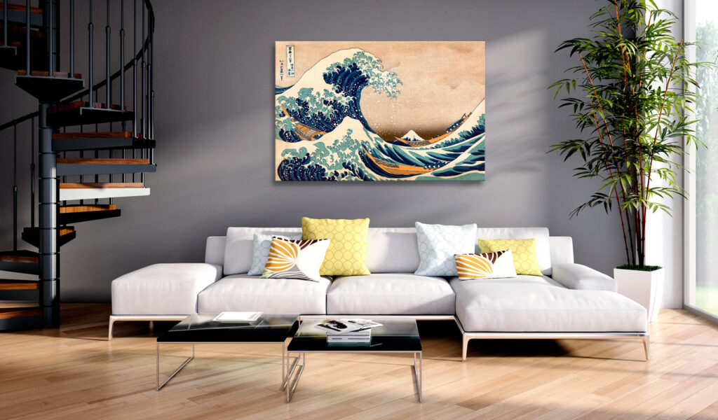 Schilderij - The Great Wave off Kanagawa (Reproduction) - Afbeelding 2