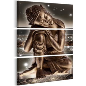 Schilderij - Buddha at Night