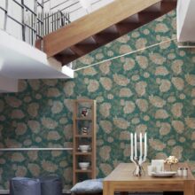 Vlies behang bloemen groen/goud 39025-4 A.s. Creation